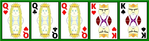 browser game app 『FIVE CARDS』poker hand screen shot fullhouse