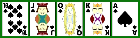 browser game app 『FIVE CARDS』poker hand screen shot royal flush