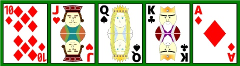 browser game app 『FIVE CARDS』poker hand screen shot royal straight