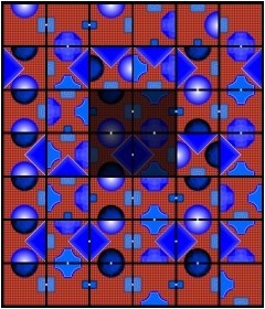 android/iOSゲームアプリ 『PANEL'n』スクリーンショット パネル6×7 マーク各種とレンガ地