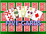 「Five Cards」はトランプゲームです。神経衰弱をポーカー役で行うアレンジゲーム。カード記憶に全集中！